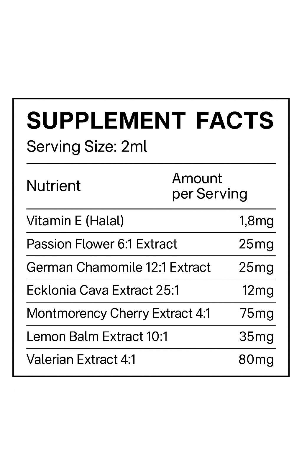 as It All A Dream Evening supplement facts by INORA, Passion Flower, German Chamomile and Valerian Extract